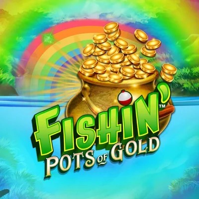 Fishin Pots Of Gold slot logo by Gameburger Studios at Loki Casino